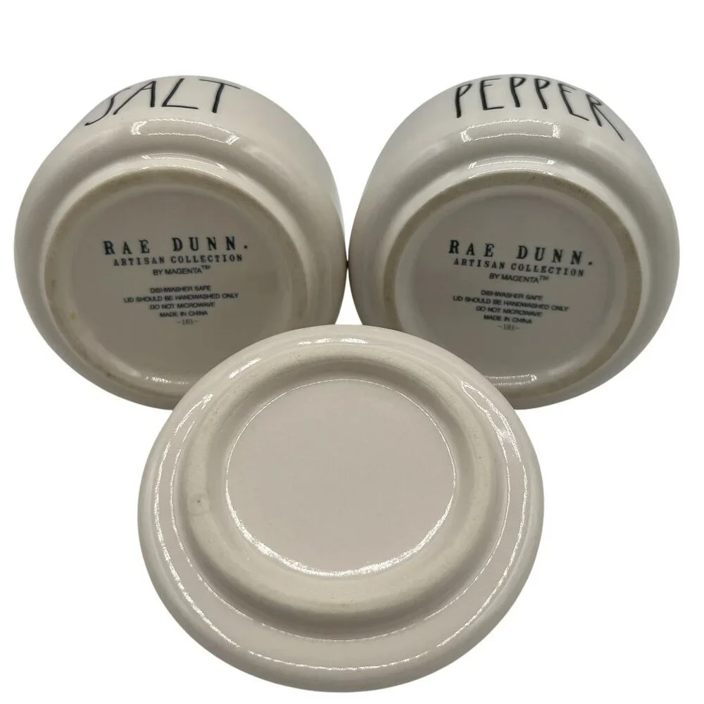 Rae Dunn by Magenta NEW Salt & Pepper Stacking Cellar Set Artisan Collection